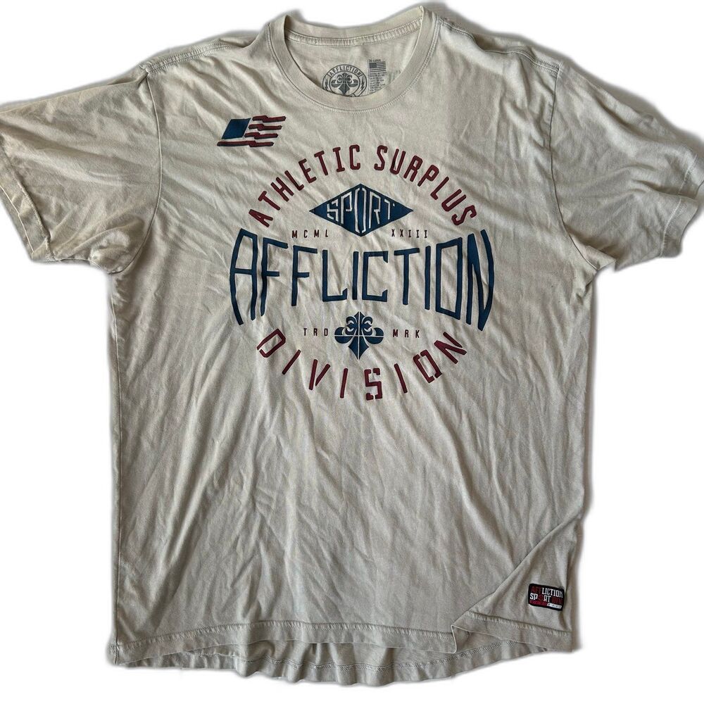 Affliction Surplus Sport Shirt Mens 3XL Graphic Logo Tee Fluer de Lis